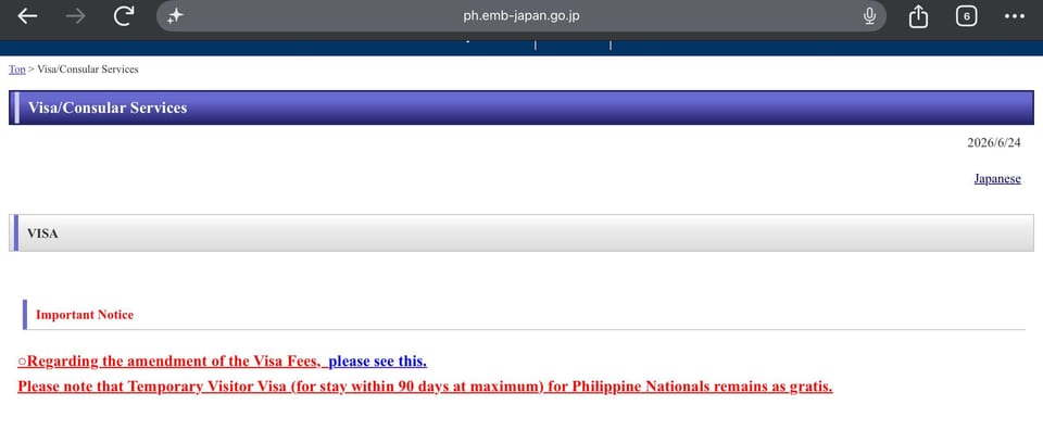 Filipinos continue to enjoy their gratis visa status for Japan